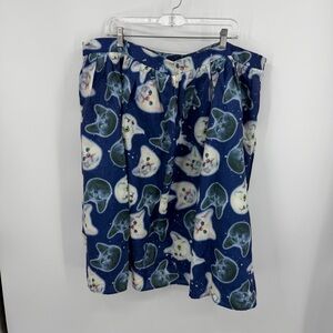 ModCloth Moon cat face print Galaxy space midi skirt Sz 3XL blue gray white